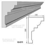 фото Декоративные элементы лепнины - фасадный карниз К-011 из пенопласта