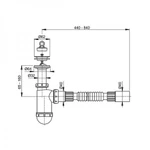 фото Сифон для раковины AlcaPlast A41+A71 Flexi с донным клапаном