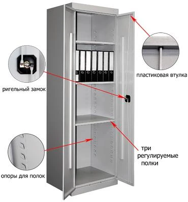 Фото Шкаф архивный металлический 850х500х1850мм. Металлический шкаф для хранения документов.