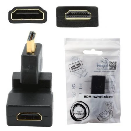 Фото Переходник HDMI, CABLEXPERT, F-M, для передачи цифрового аудио-видео, A-HDMI-FFL2