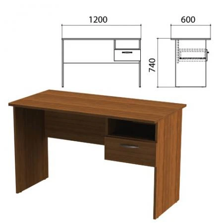 Фото Стол письменный с навесной тумбой "Эко", 1200х600х740 мм, цвет орех (КОМПЛЕКТ)