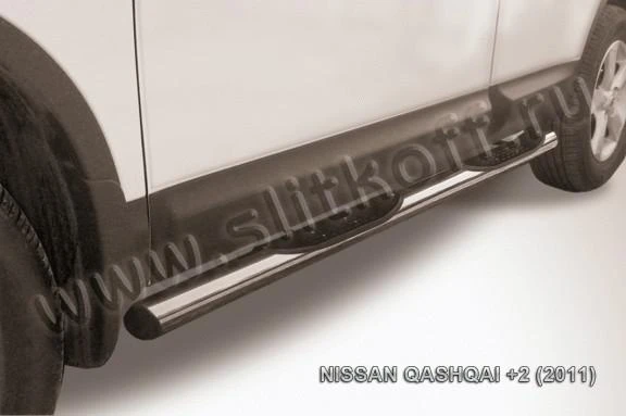 Фото Slitkoff Защита порогов d76 с проступями Nissan Qashqai 2 2011