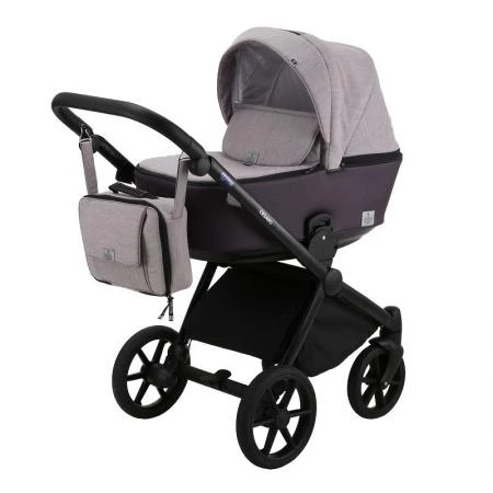 Фото Коляска 3 в 1 BeBe-mobile Cezaro кожа сливовая/серо-розовый