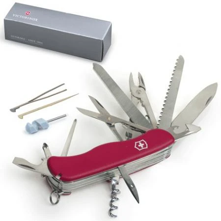 Фото Подарочный нож VICTORINOX "Work champ", 111 мм, складной, с фиксирующимся лезвием, красный, 21 функция