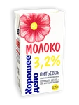 фото Молоко ультрапастеризованное Хорошее дело 3,2% 0,95л тетра-пак