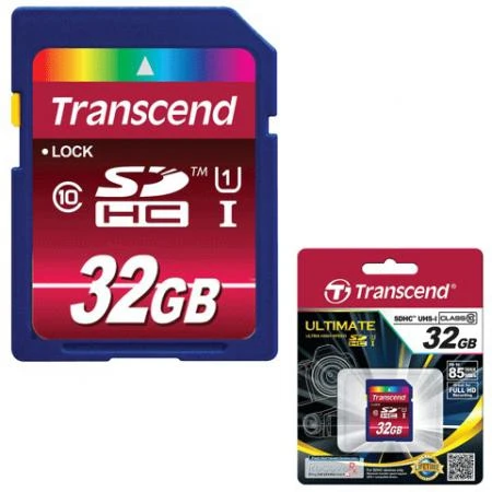 Фото Карта памяти SDHC 32 GB TRANSCEND UHS-I, скорость передачи данных 45 Мб/сек. (class 10)