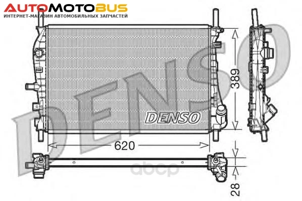 Фото Радиатор охлаждения двигателя DENSO DRM10073