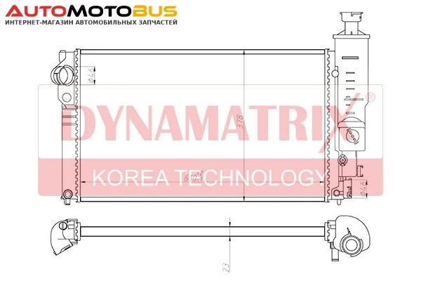 Фото Радиатор охлаждения двигателя DYNAMATRIX DR63528