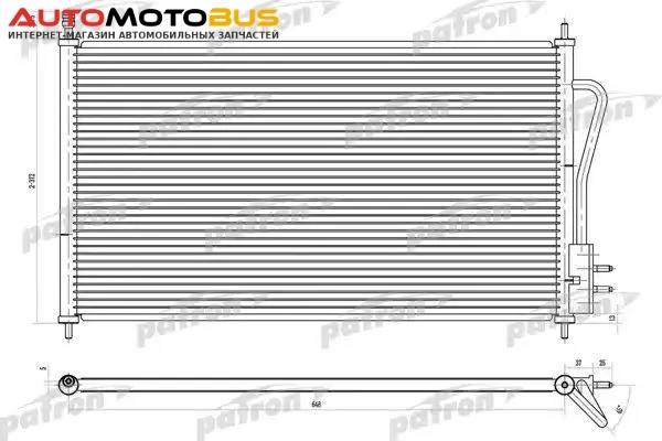 Фото Радиатор кондиционера автомобильный PATRON PRS1103