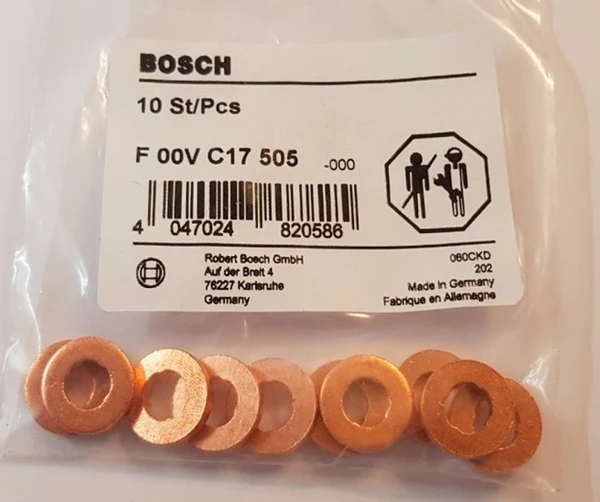 Фото F00VC17505 Уплотнительное кольцо топливной форсунки Bosch