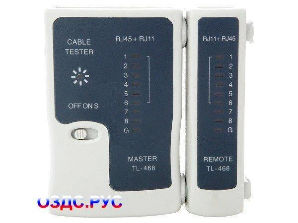 Фото Кабельный тестер для витой пары прозвонка RJ45+RJ12 SINELLS NS-468