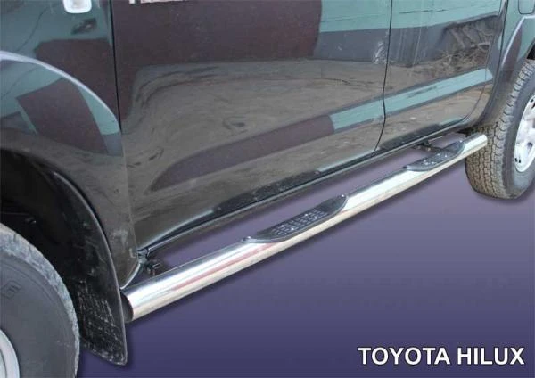 Фото Slitkoff Защита порогов d76 с проступями Toyota Hilux