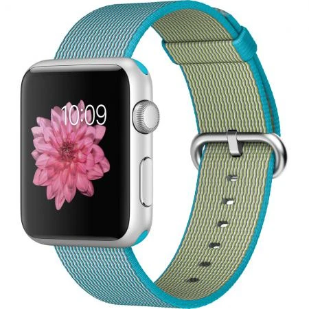 Фото Apple Умные часы Apple Watch Sport 42mm with Woven Nylon Silver/Scuba Blue MMFN2