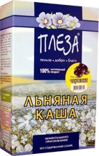 Фото Каша льняная ПЛЕЗА вкус черники, картонная пачка, 400 гр