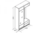 фото Прихожая-купе с зеркалом "Леон" венге