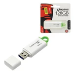 фото Флэш-диск, 128 GB, KINGSTON Data Traveler G4, USB 3.0, бело-зеленый