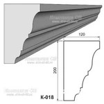 фото Декоративные элементы лепнины - фасадный карниз К-018 из пенопласта
