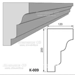 фото Декоративные элементы лепнины - фасадный карниз К-009 из пенопласта