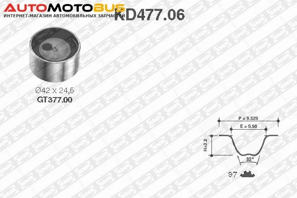 Фото Комплект ремня ГРМ SNR KD477.06