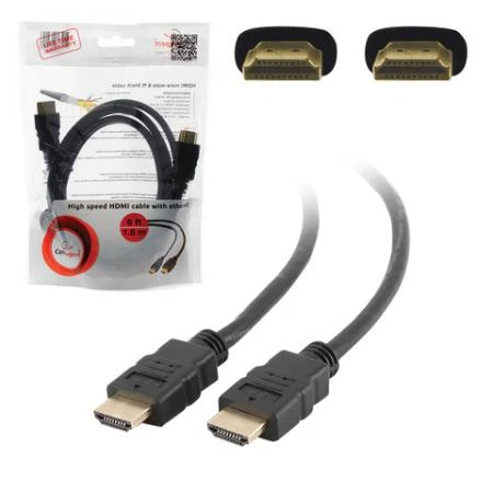 Фото Кабель HDMI, 1,8 м, GEMBIRD, M-M, экранированный, для передачи цифрового аудио-видео, CC-HDMI4-6