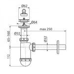 фото Сифон для раковины AlcaPlast A410 с донным клапаном