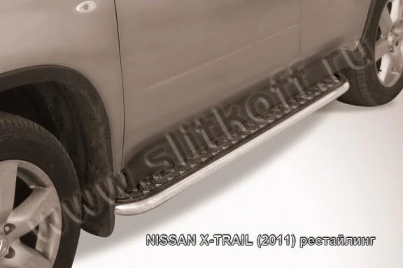 Фото Slitkoff Защита порогов d42 с листом Nissan X trail 2011