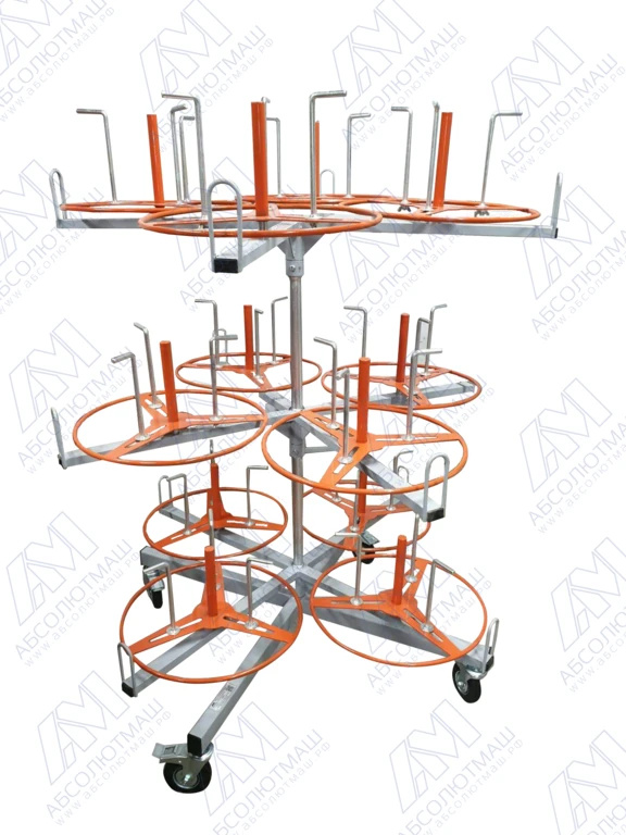 Фото Стойка стеллаж для хранения кабеля в мотках (12 катушек) АМ.12.400