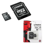 фото Карта памяти micro SDHC, 16 GB, KINGSTON, скорость передачи данных 45 Мб/сек. (class 10), с адаптером