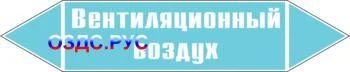 Фото Наклейка для маркировки трубопровода “вентиляционный воздух” (пленка