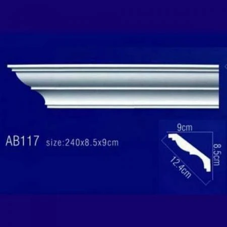 Фото Плинтус потолочный без орнамента Гибкий AB117F