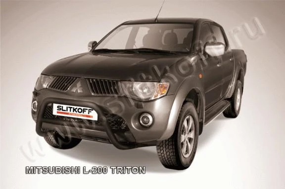 Фото Slitkoff Кенгурятник d57 низкий черный MITSUBISHI L-200 TRITON