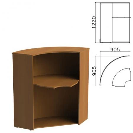 Фото Стойка ресепшн угловая "Монолит", 905х905х1220 мм, цвет орех гварнери, УМ53.3