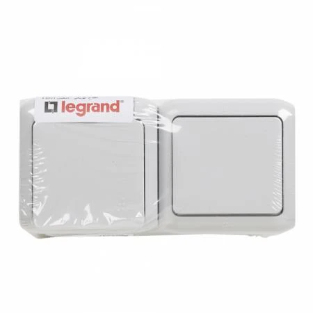 Фото Legrand Quteo Сер Блок Выключатель 1-кл+роз с/з с шт IP44