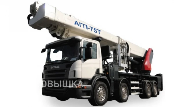 Фото Автоподъемник телескопический (автовышка) АГП-75Т на шасси Scania