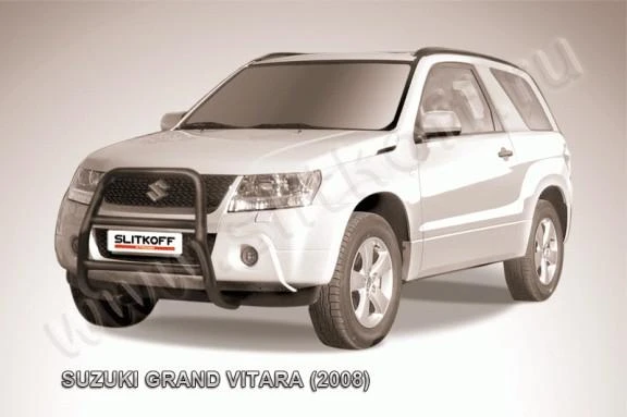 Фото Slitkoff Кенгурятник d57 высокий черный SUZUKI GRAND VITARA (2008) 3 doors