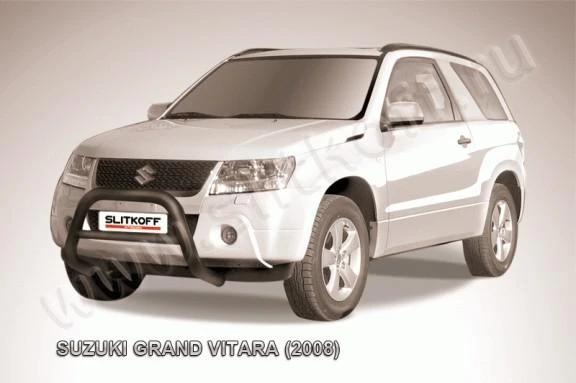 Фото Slitkoff Кенгурятник d76 низкий черный SUZUKI GRAND VITARA (2008) 3 doors