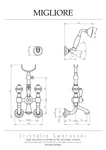 фото Migliore Cristalia 18580 Смеситель для ванны внешний, ручки CRYSTAL, бронза