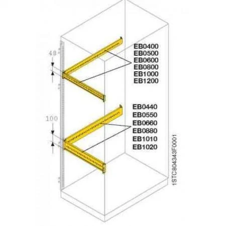 Фото Профиль L=600 H=48 для монтажа аксессуаров(2шт); EB0600