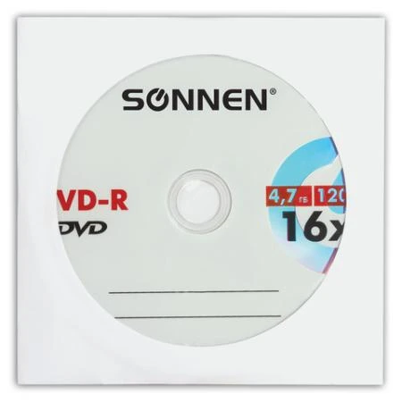 Фото Диск DVD-R SONNEN