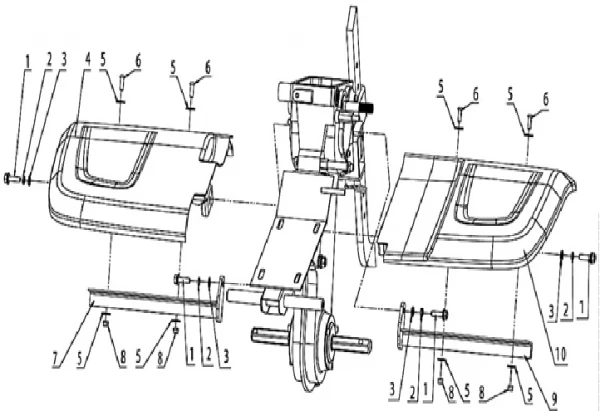 Фото HUSQVARNA Кронштейн культиватора Husqvarna TF 338 (03-2015 г.в.) (рис.9)