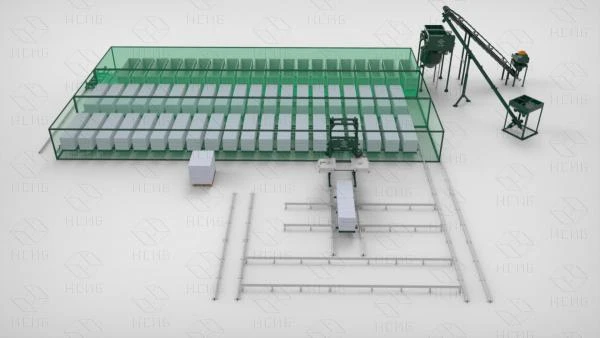 Фото Конвеерная линия для производства газобетона с пильным комплексом с ЧПУ НС-100КА (100м³)