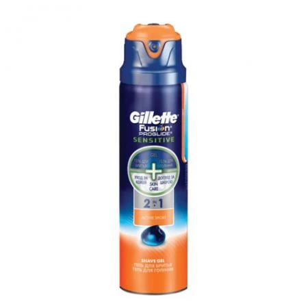 Фото Гель для бритья GILLETTE (Жиллет) Fusion ProGlide Sensitive, 170 мл, "Active Sport", для мужчин