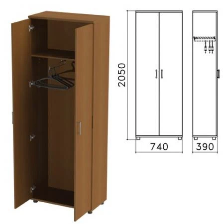 Фото Шкаф для одежды "Монолит", 740х390х2050 мм, цвет орех гварнери, ШМ49.3