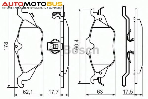 Фото Комплект тормозных колодок Bosch 0986424456