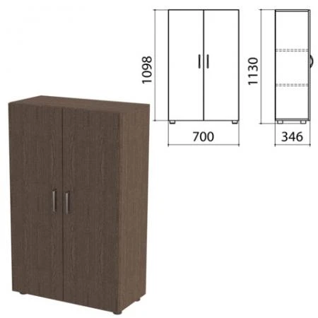 Фото Шкаф закрытый "Канц", 700х350х1130 мм, цвет венге (КОМПЛЕКТ)