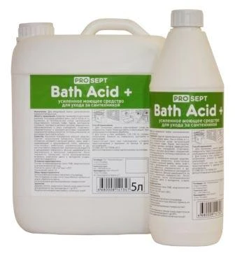 Фото "Bath Acid +" усиленное моющее средство для ухода за сантехникой 5л