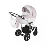 фото Коляска 2в1 BeBe-Mobile Toscana Ecco 100% 720S кожа белый/светло-розовый с рисунком