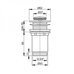 фото Донный клапан для раковины Alcaplast A394 click/clack с малой заглушкой
