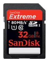 Фото SanDisk Карта памяти Sandisk Extreme SDHC UHS Class 1 80MB/s 32GB (SDSDXS-032G-A46)