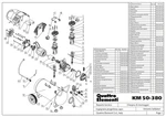 Фото №4 Компрессор поршневой масляный QUATTRO ELEMENTI KM 50-380 ( 380л/мин, 50л, 3 л.с, 8 бар, 41 кг) (Арт. 248-504)